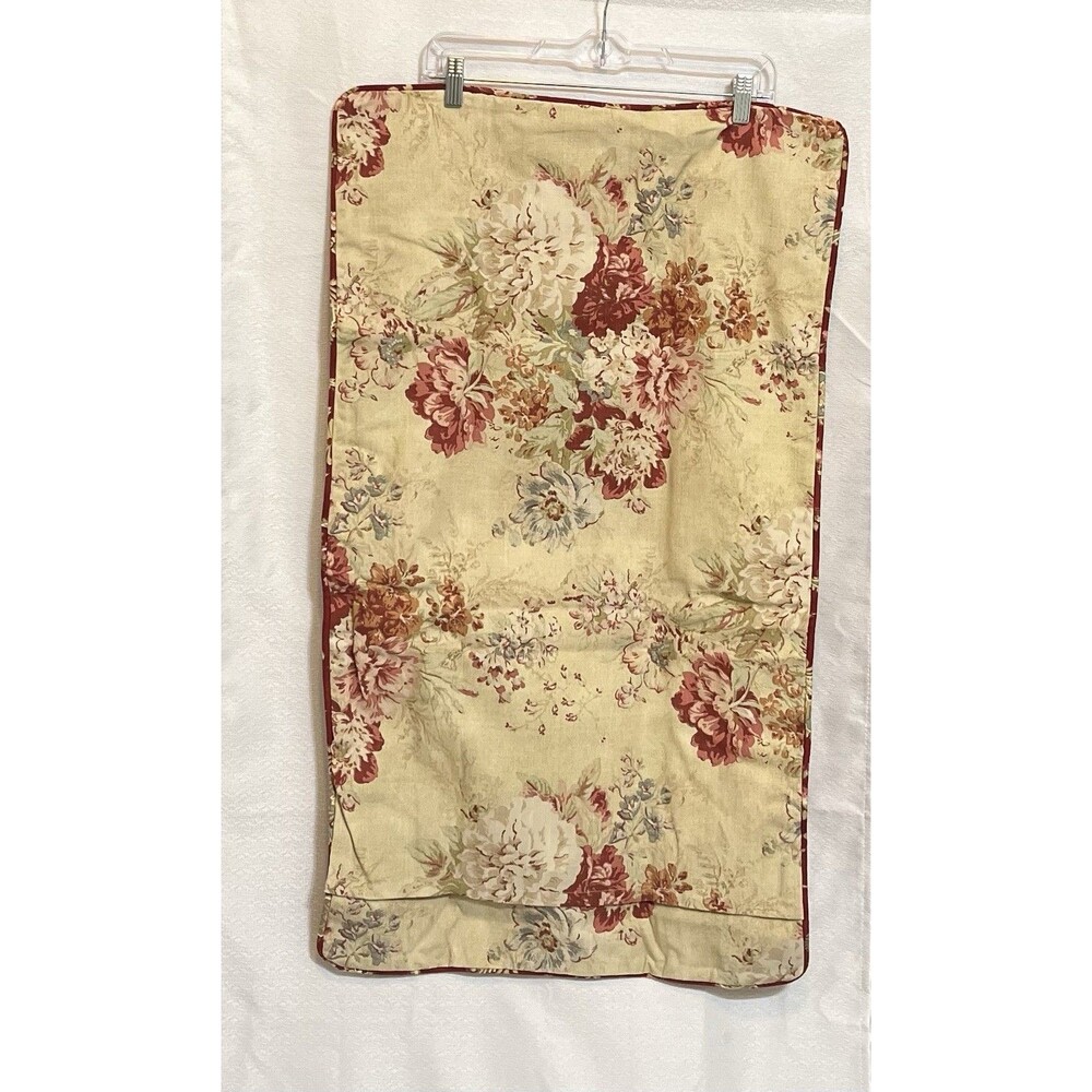 NEW Waverly Ballad Bouquet Roses Crimson Floral King Pillow Sham Lace Trim RARE - Picture 5 of 11
